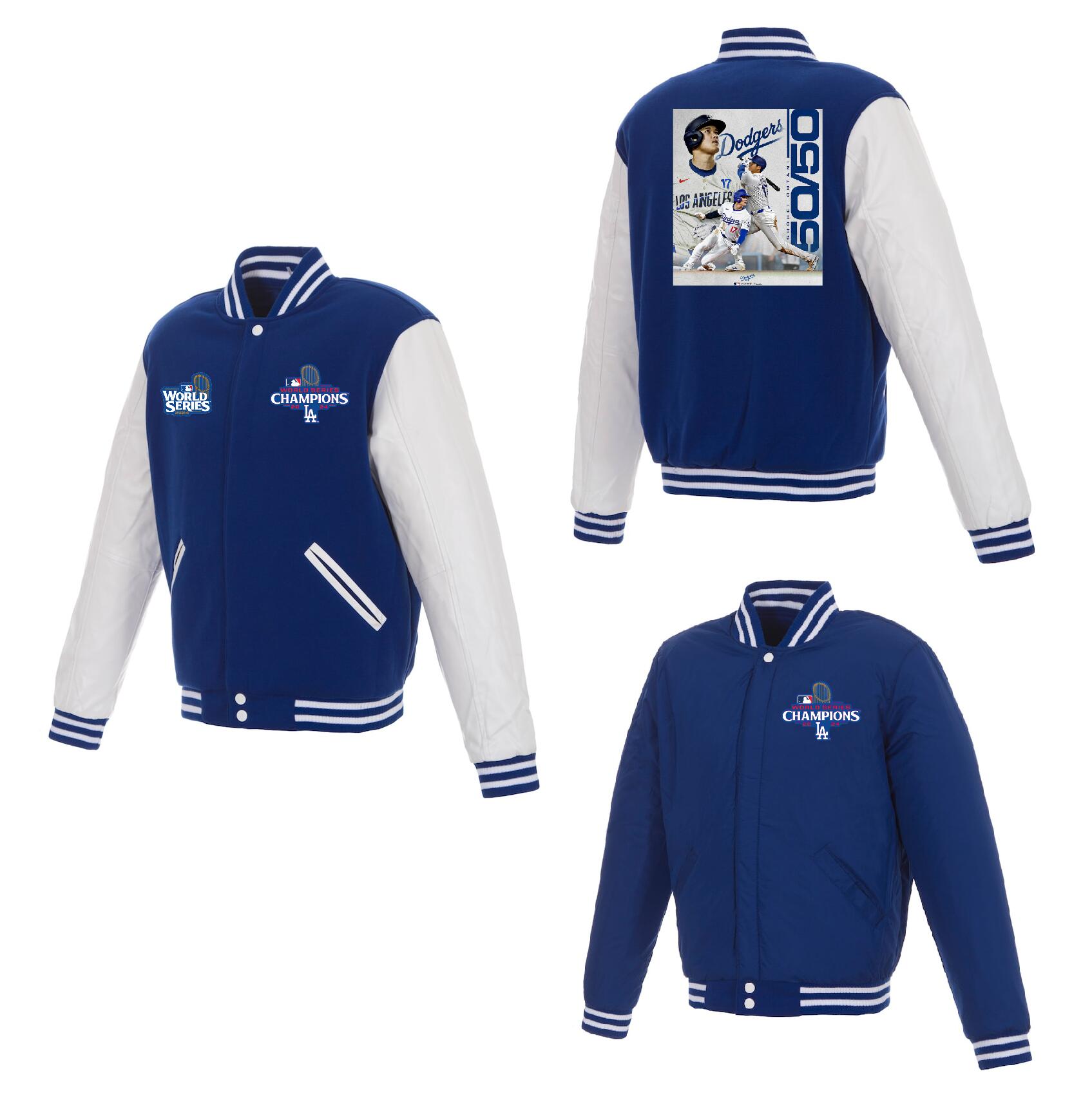 Men Los Angeles Dodgers #5 Freeman 2024 MLB World Series Champions blue Jacket style 4->mlb jacket->Sports Accessory